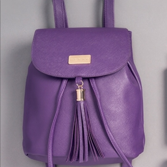 mini rainbow patent backpack